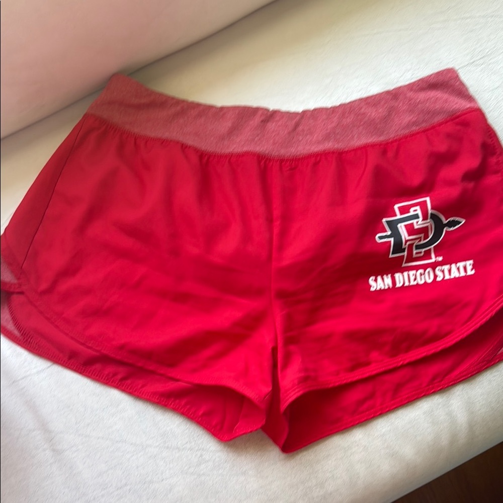 Rivalry Threads Red Athletic Shorts with Elastic Waistband